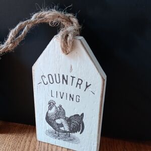 Country Living White Wooden Plaque